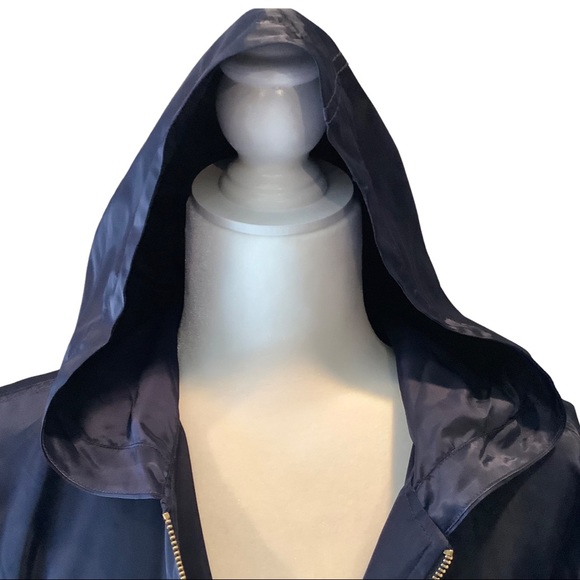 Michael Kors Blue Lightweight Zip Up Anorak Hi Low Hooded Jacket, XS - Picture 4 of 9